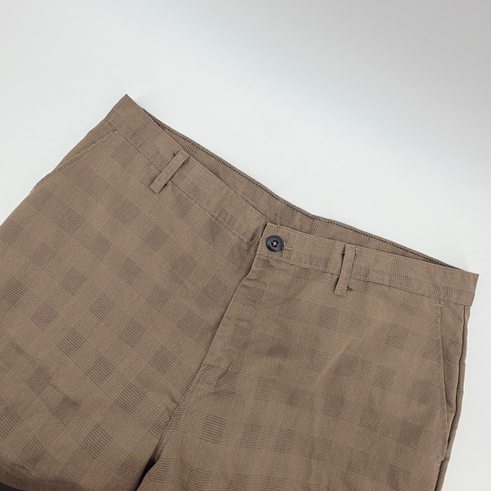 Dickies Cargo Shorts Mens 38 Brown Tonal Checkered Utility Workwear